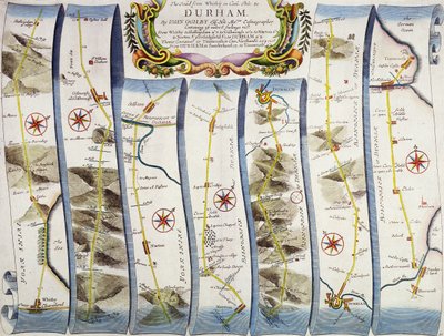 Weg van Whitby naar Durham, uit John Ogilby